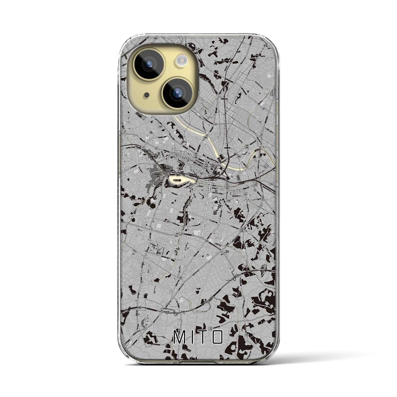 【水戸(茨城県)】地図柄iPhoneケース(クリアタイプ)