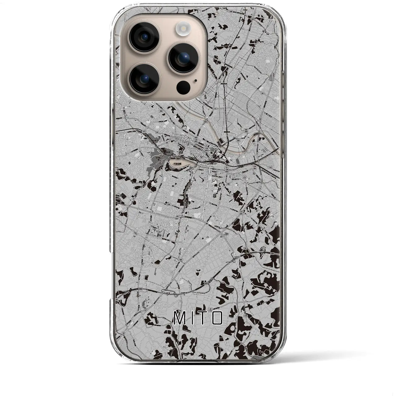 【水戸(茨城県)】地図柄iPhoneケース(クリアタイプ)