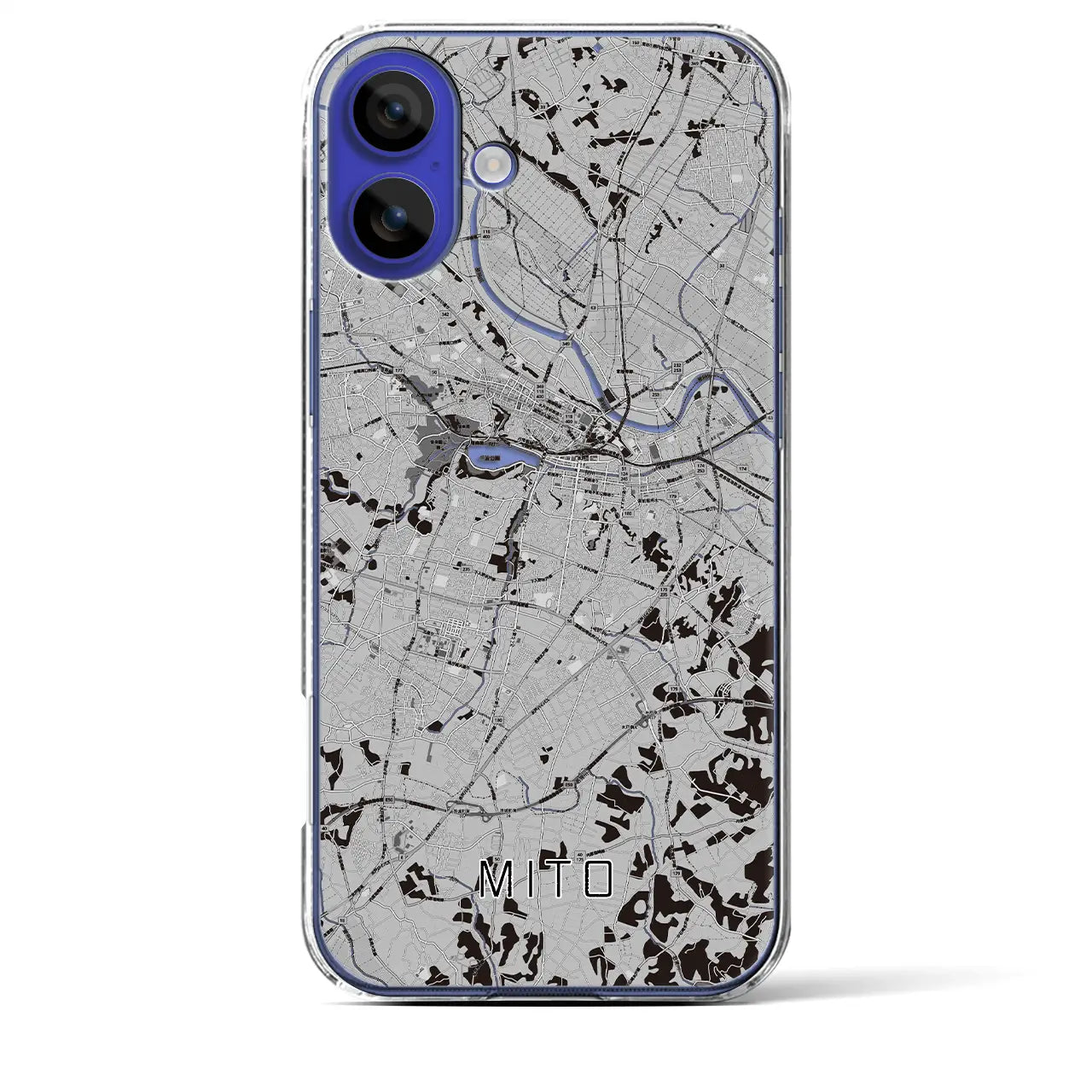 【水戸(茨城県)】地図柄iPhoneケース(クリアタイプ)