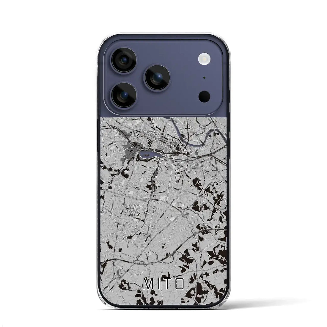 【水戸(茨城県)】地図柄iPhoneケース(クリアタイプ)