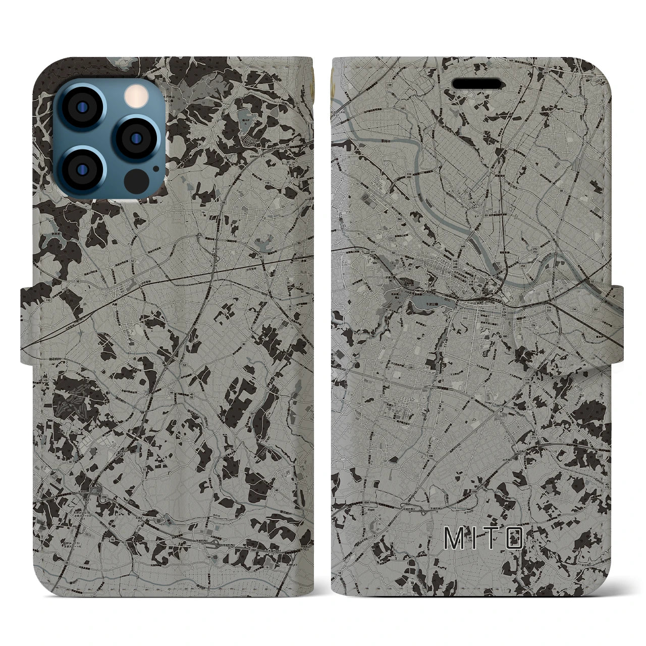 【水戸(茨城県)】地図柄iPhoneケース(手帳タイプ)