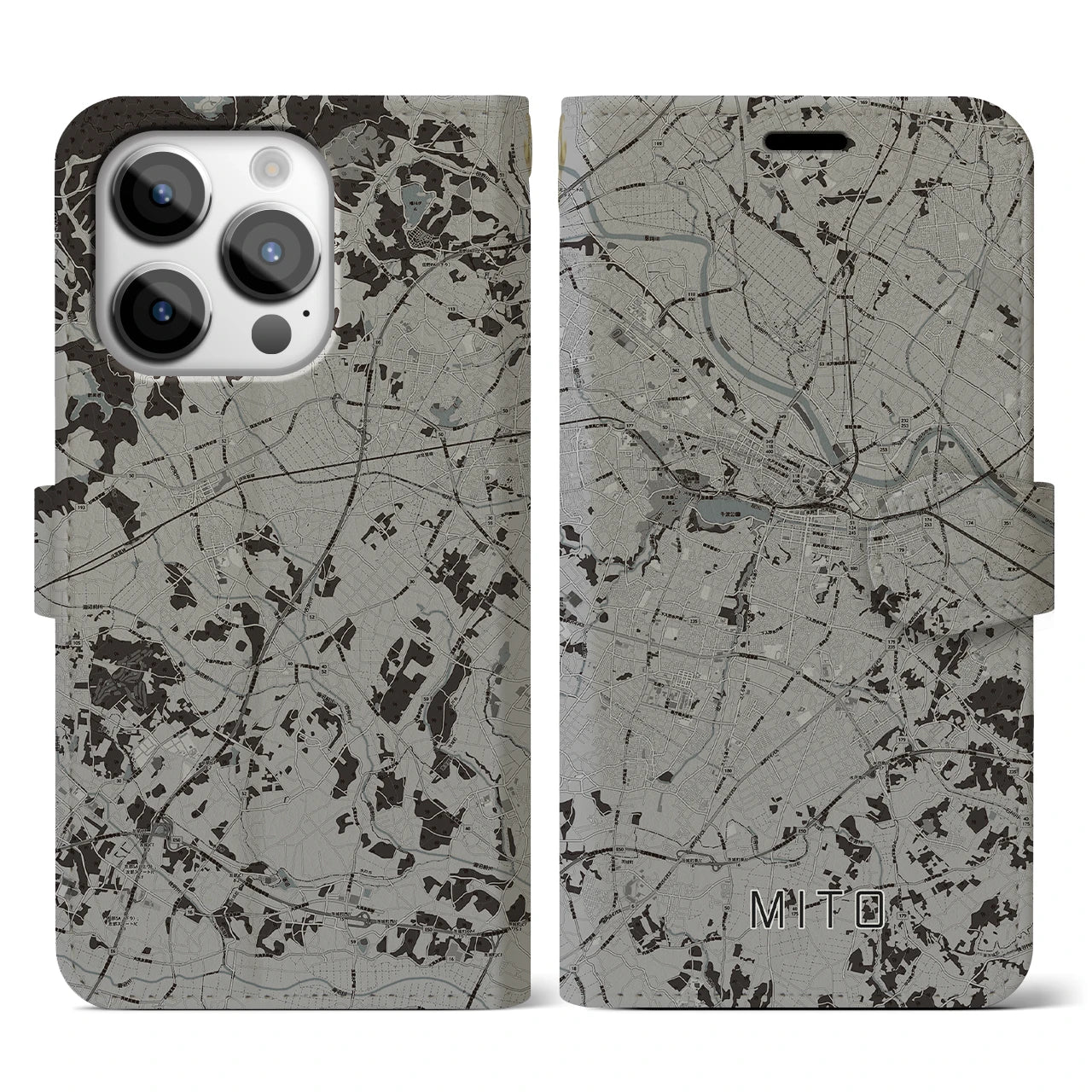 【水戸(茨城県)】地図柄iPhoneケース(手帳タイプ)