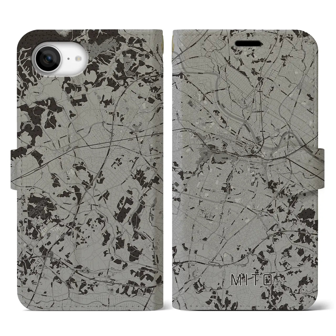 【水戸(茨城県)】地図柄iPhoneケース(手帳タイプ)