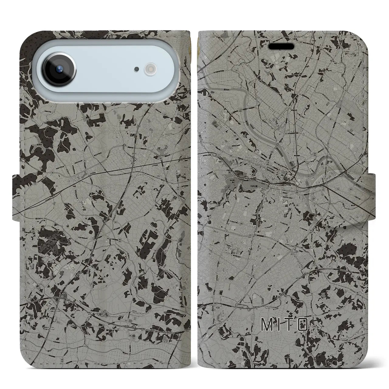 【水戸(茨城県)】地図柄iPhoneケース(手帳タイプ)