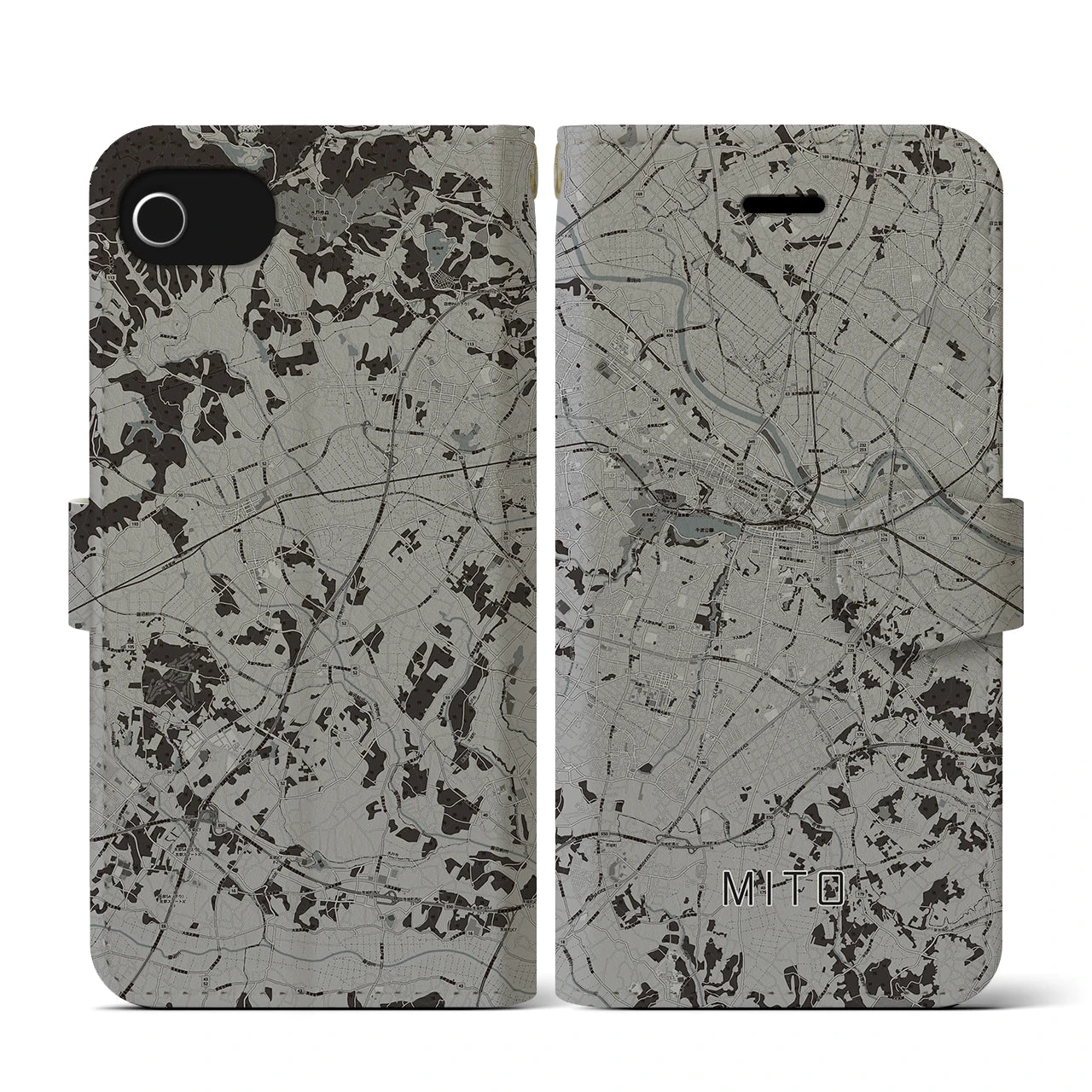 【水戸(茨城県)】地図柄iPhoneケース(手帳タイプ)