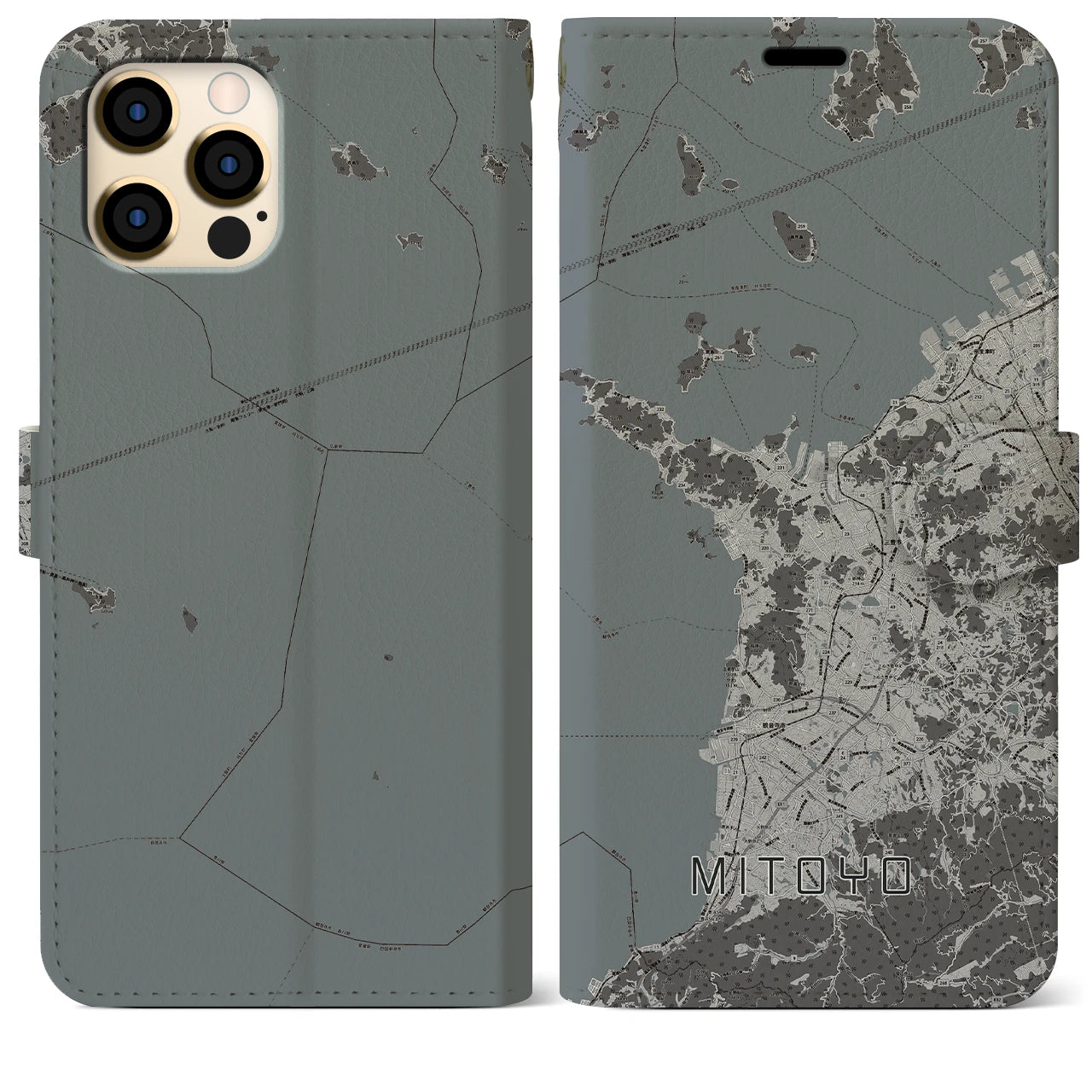 【三豊(香川県)】地図柄iPhoneケース(手帳タイプ)