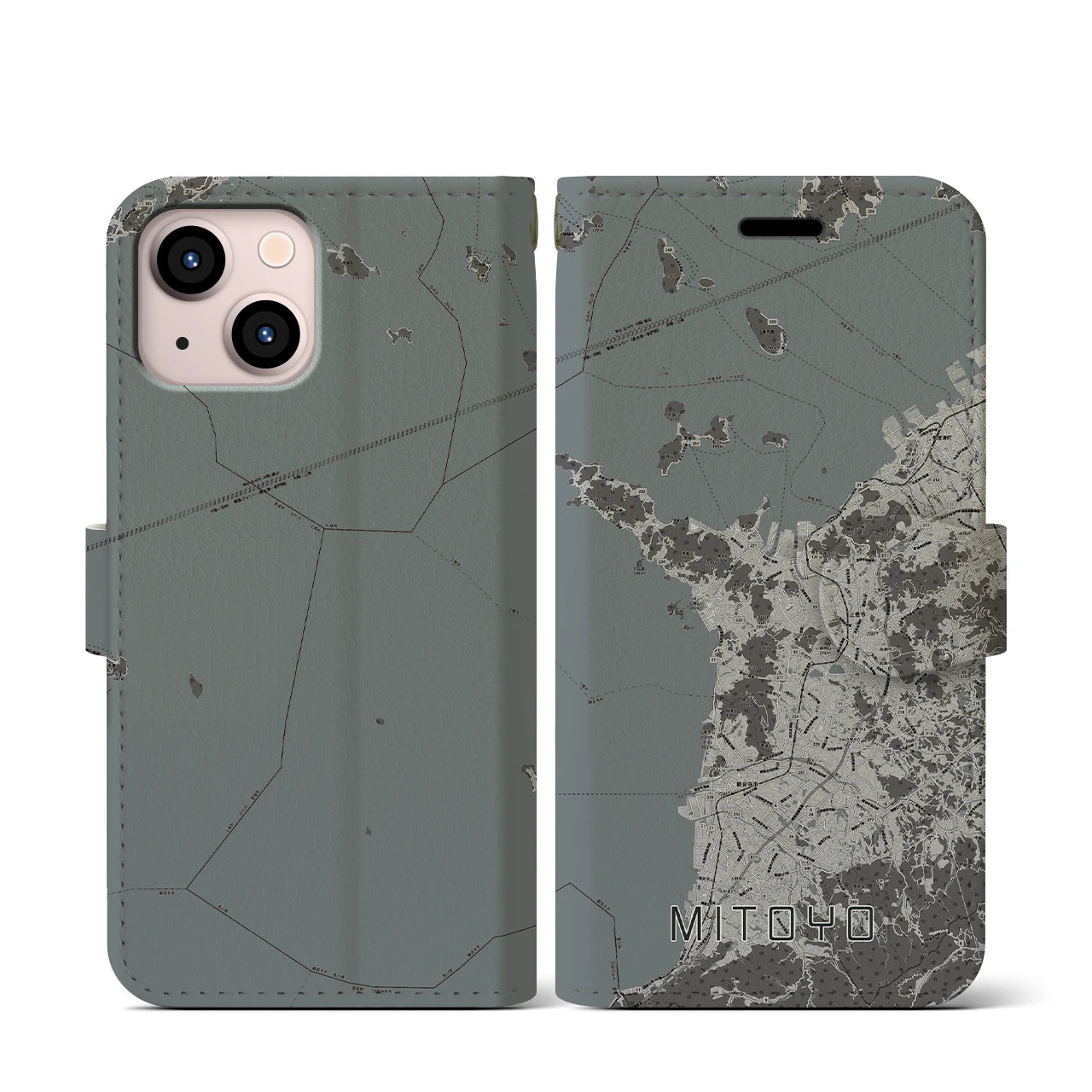 【三豊(香川県)】地図柄iPhoneケース(手帳タイプ)