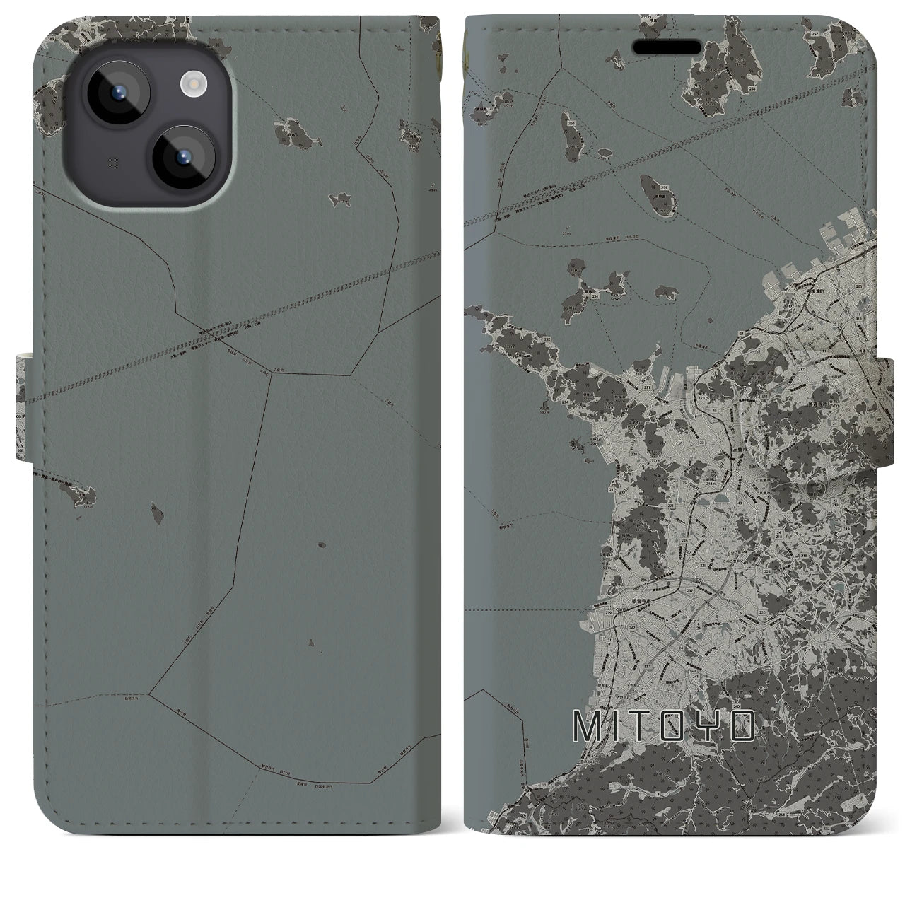 【三豊(香川県)】地図柄iPhoneケース(手帳タイプ)