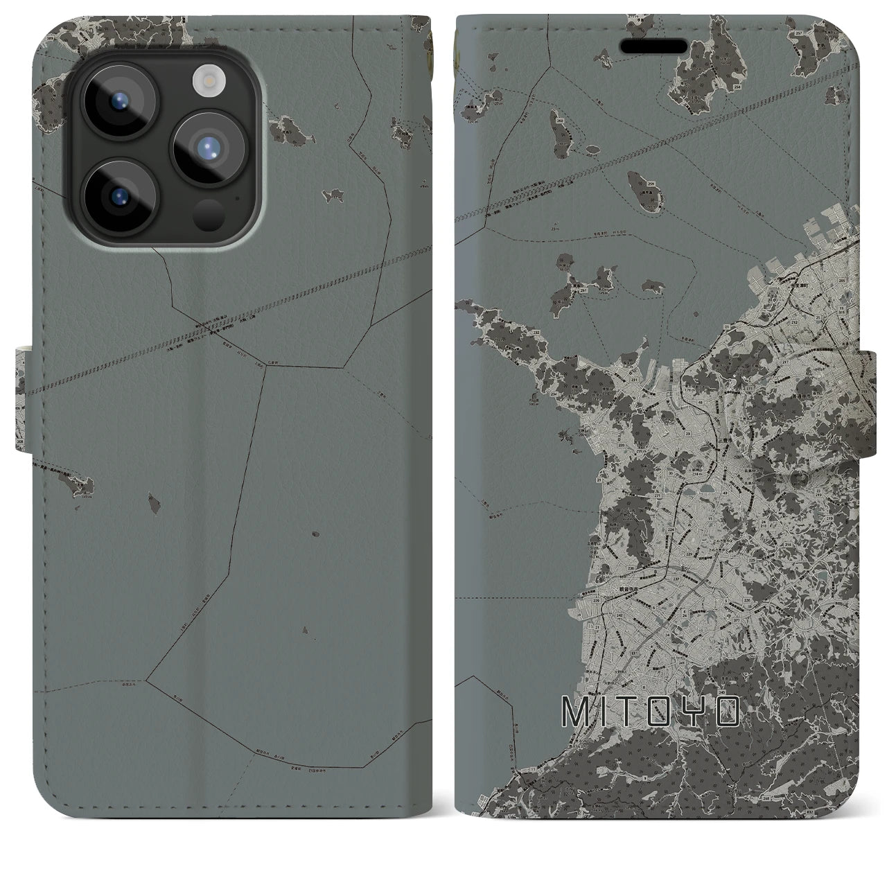 【三豊(香川県)】地図柄iPhoneケース(手帳タイプ)