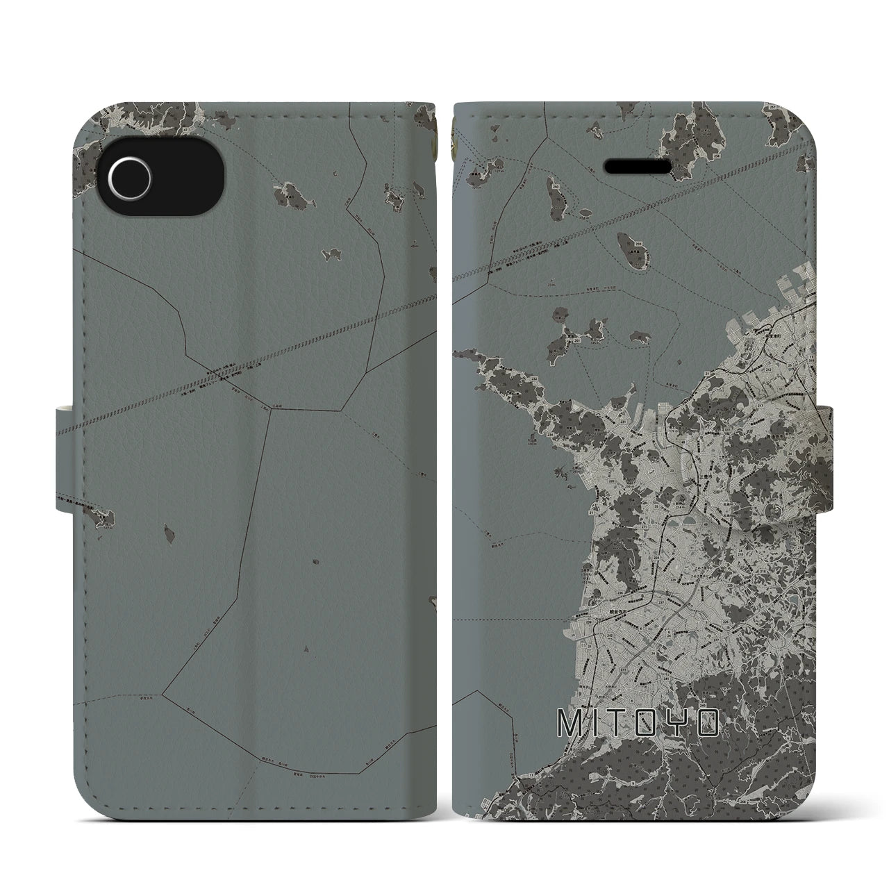 【三豊(香川県)】地図柄iPhoneケース(手帳タイプ)