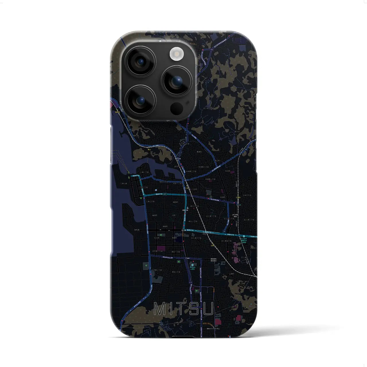 【三津(愛媛県)】地図柄iPhoneケース(バックカバータイプ)