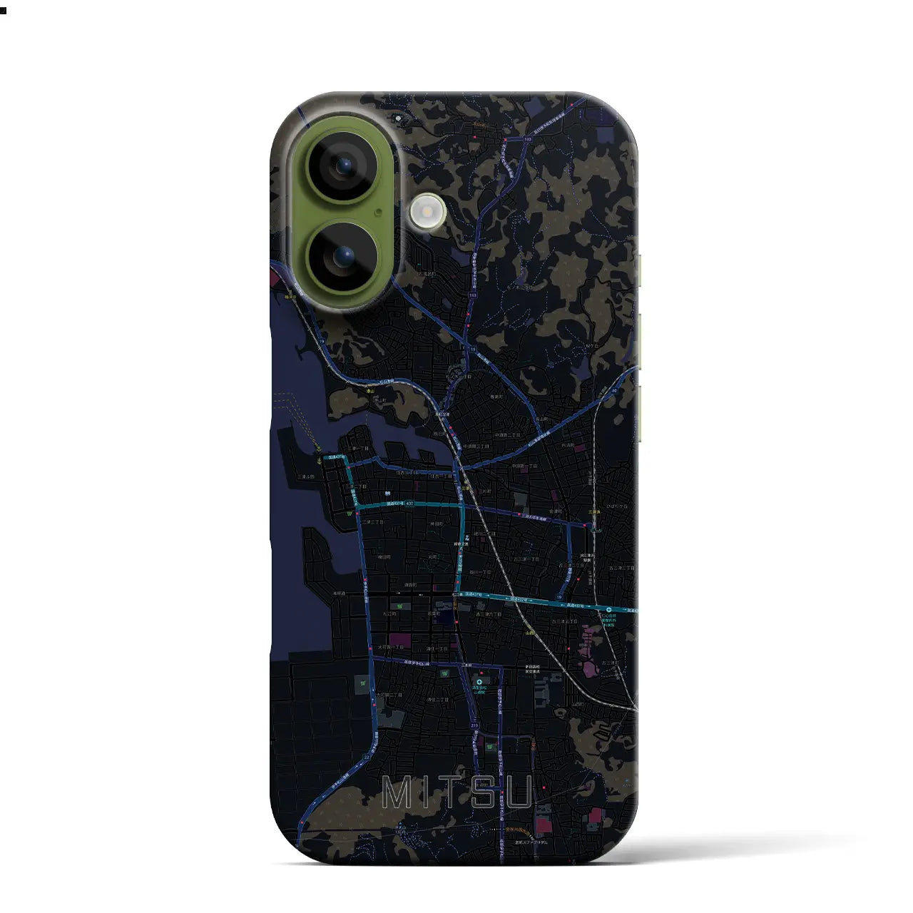 【三津(愛媛県)】地図柄iPhoneケース(バックカバータイプ)