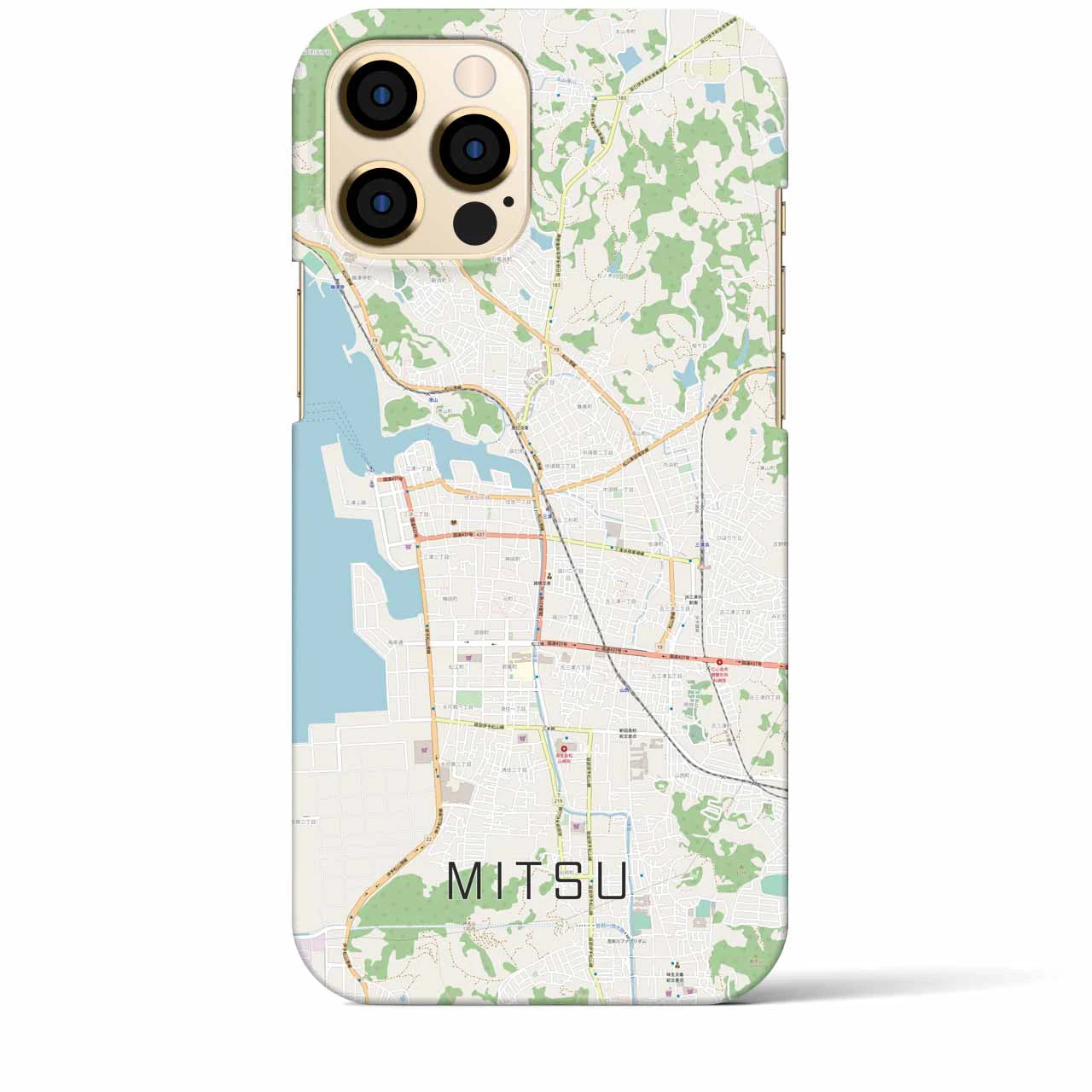 【三津(愛媛県)】地図柄iPhoneケース(バックカバータイプ)