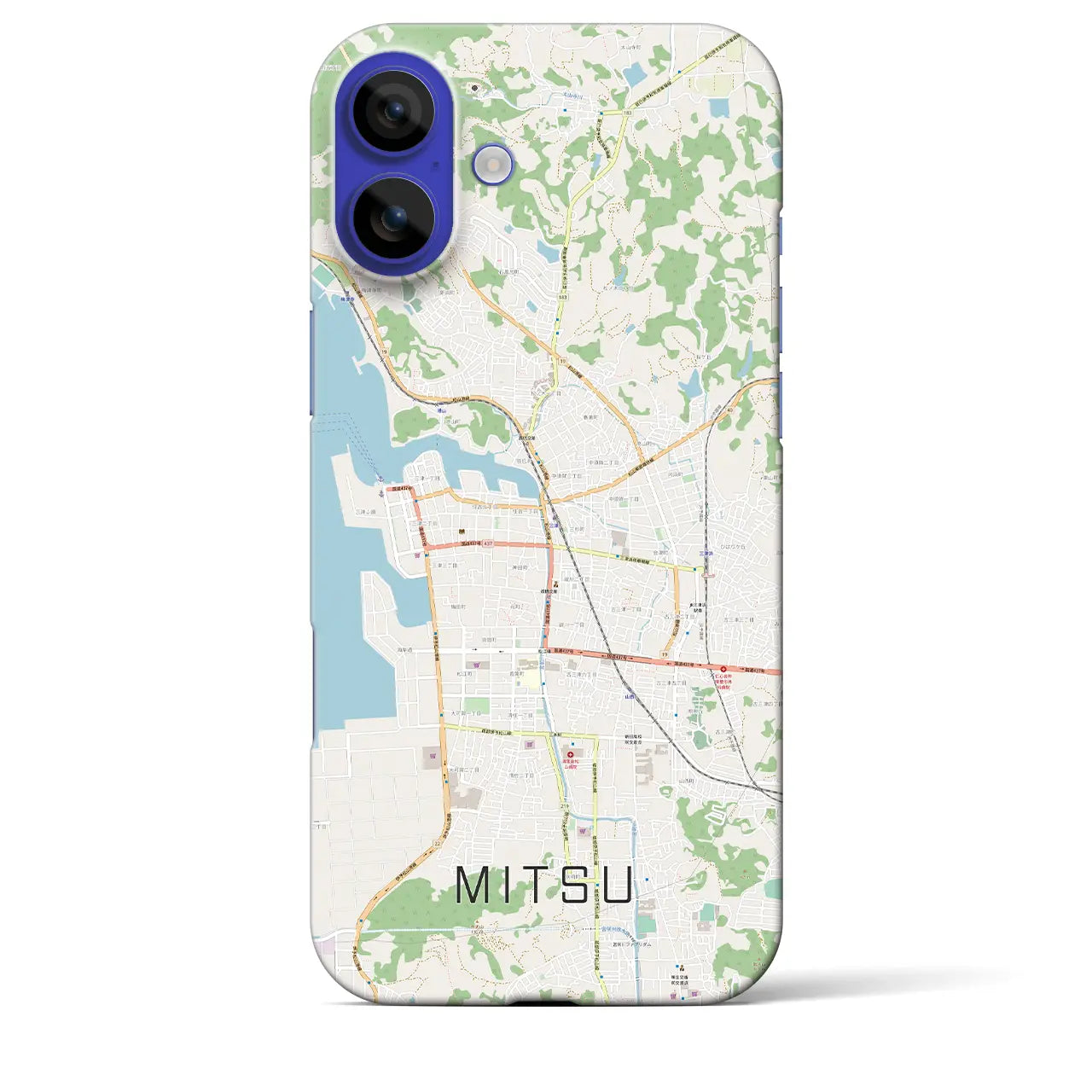 【三津(愛媛県)】地図柄iPhoneケース(バックカバータイプ)ナチュラル・iPhone 16 Pro Max 用