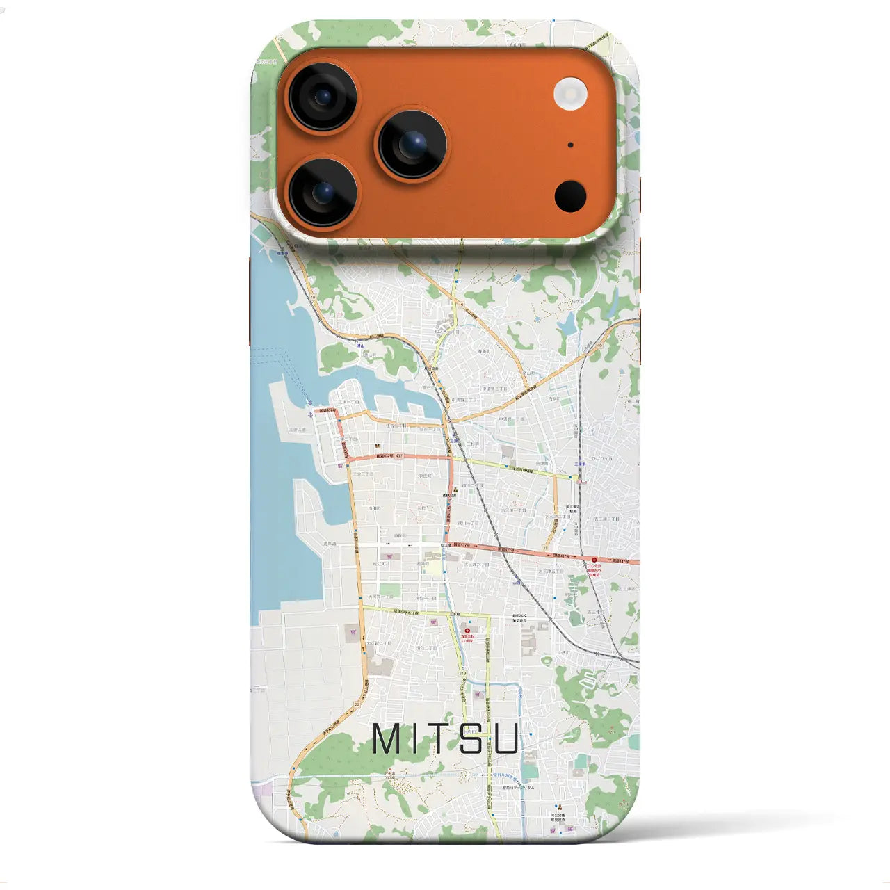 【三津(愛媛県)】地図柄iPhoneケース(バックカバータイプ)