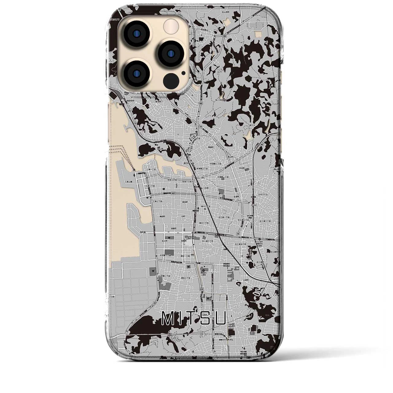 【三津(愛媛県)】地図柄iPhoneケース(クリアタイプ)