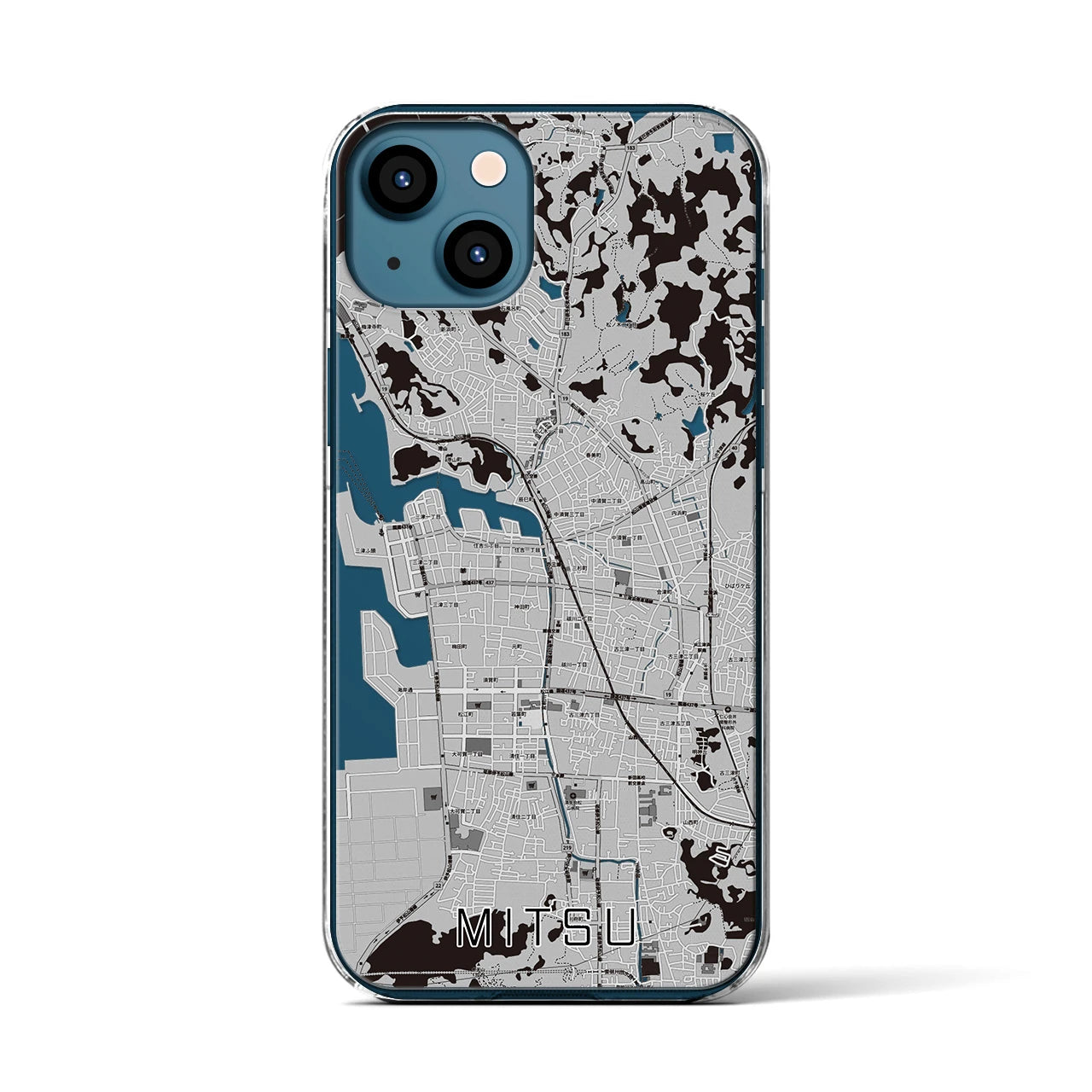 【三津(愛媛県)】地図柄iPhoneケース(クリアタイプ)