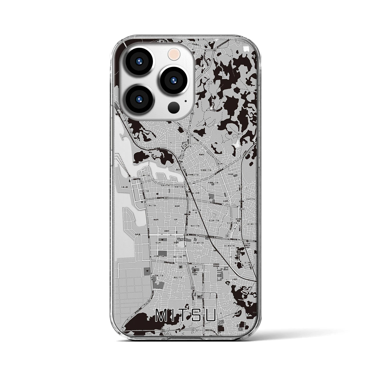 【三津(愛媛県)】地図柄iPhoneケース(クリアタイプ)