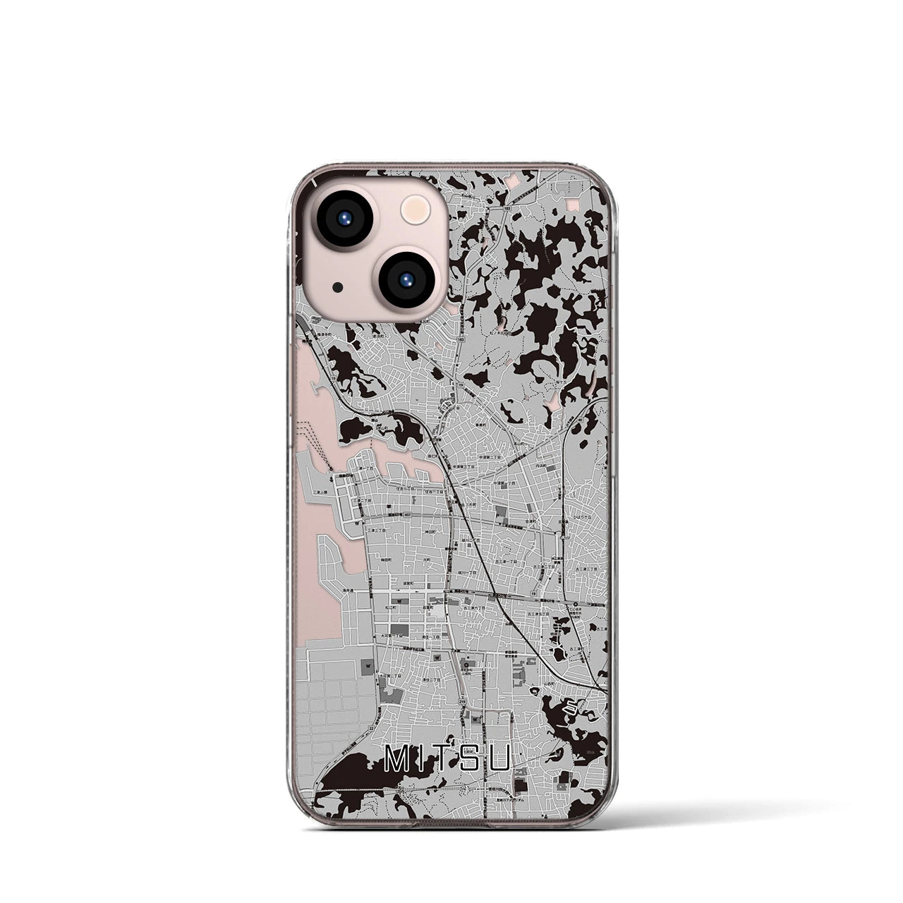 【三津(愛媛県)】地図柄iPhoneケース(クリアタイプ)