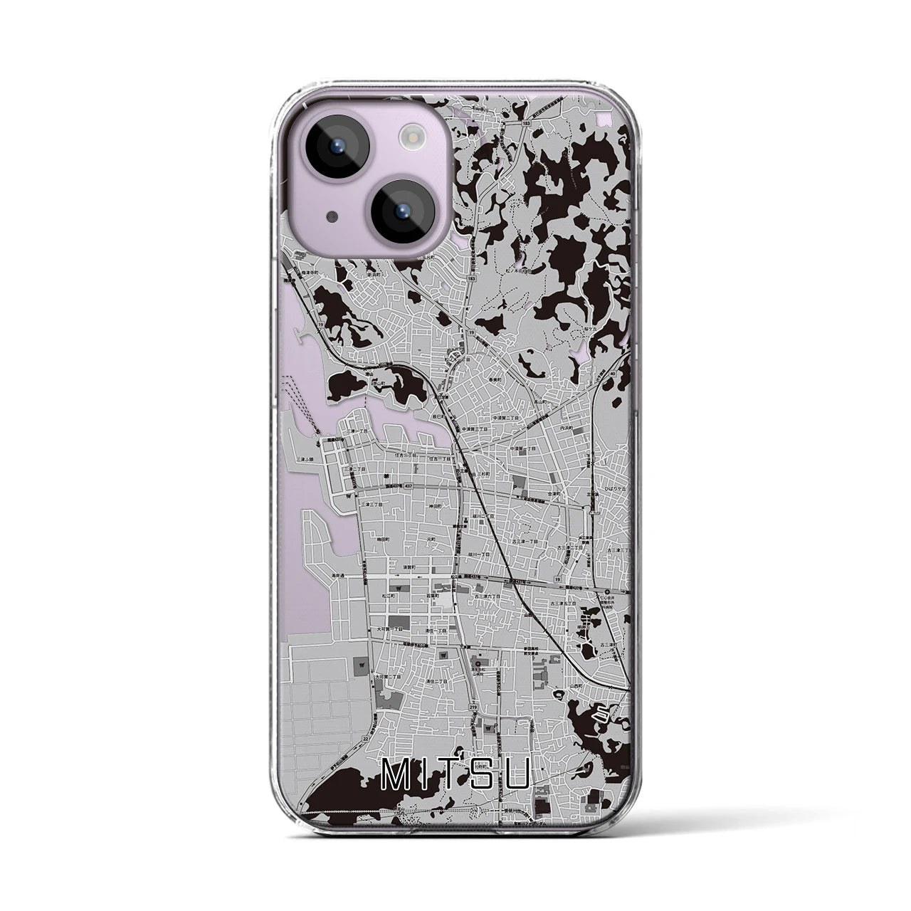 【三津(愛媛県)】地図柄iPhoneケース(クリアタイプ)