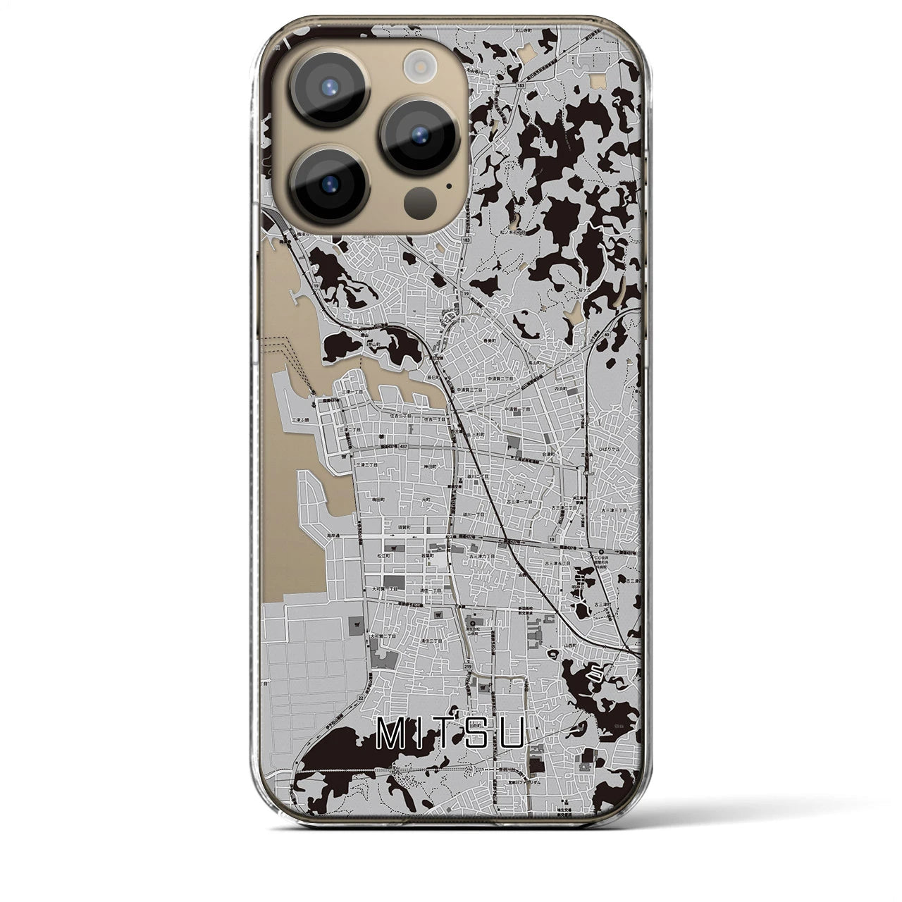 【三津(愛媛県)】地図柄iPhoneケース(クリアタイプ)