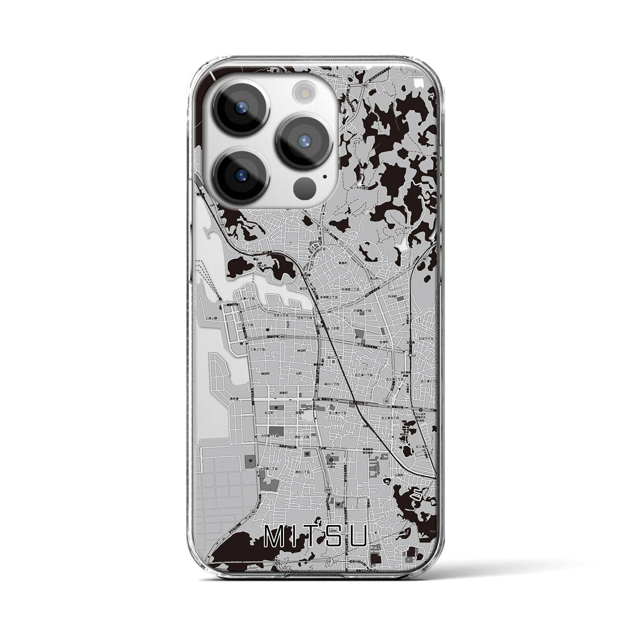 【三津(愛媛県)】地図柄iPhoneケース(クリアタイプ)