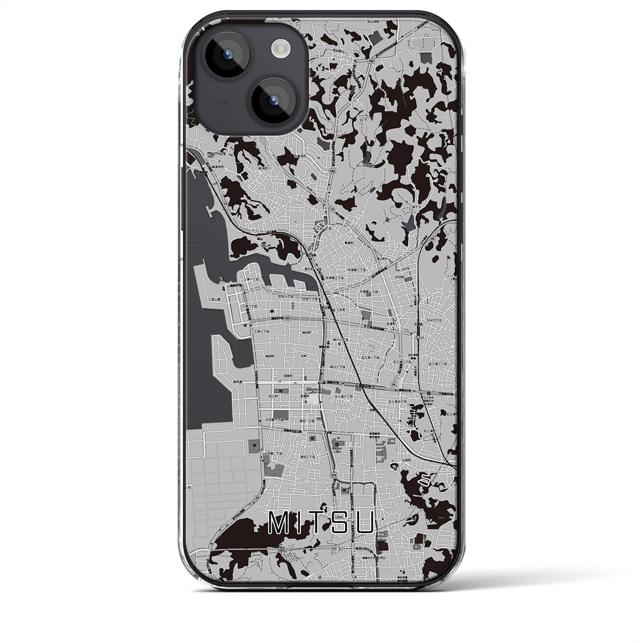 【三津(愛媛県)】地図柄iPhoneケース(クリアタイプ)