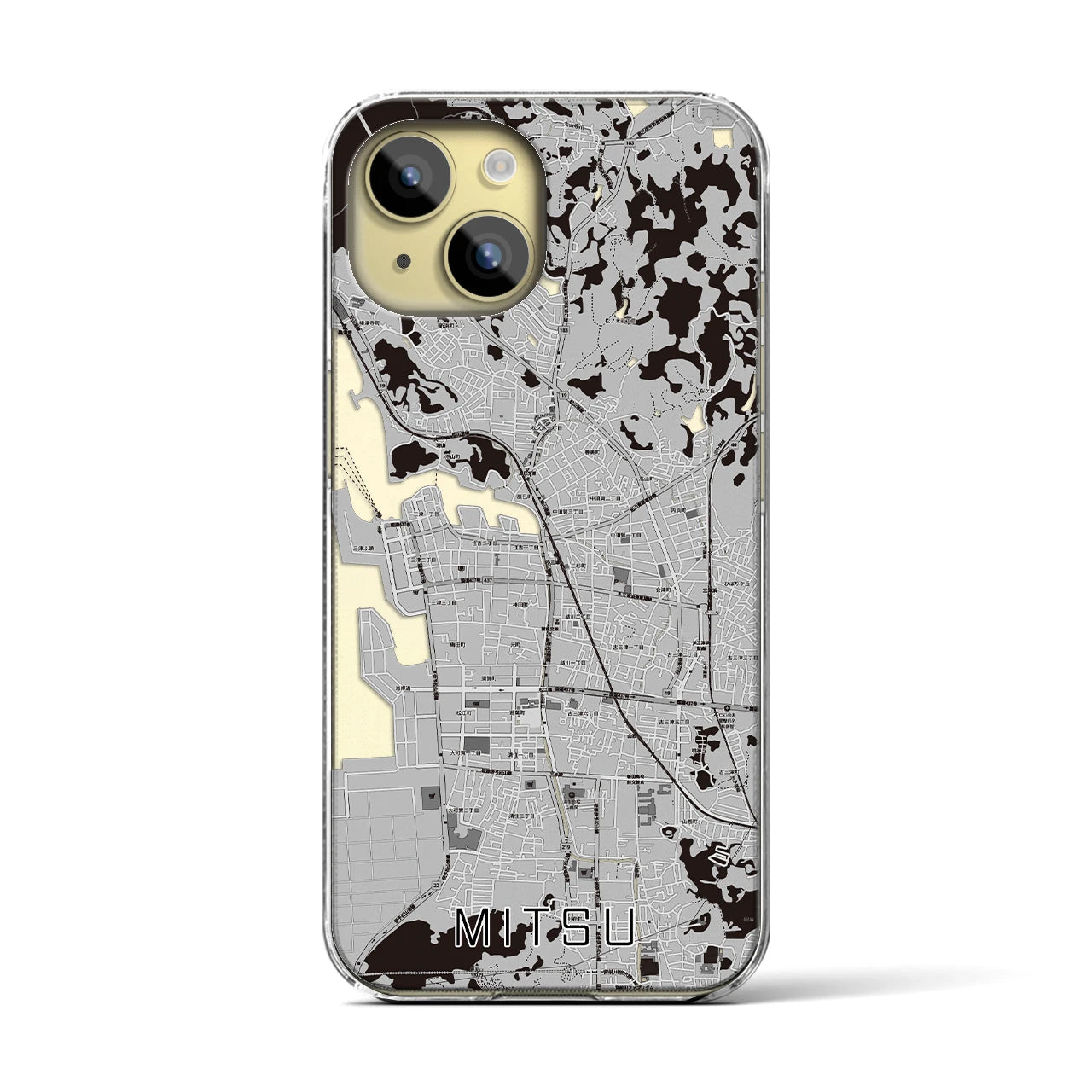 【三津(愛媛県)】地図柄iPhoneケース(クリアタイプ)