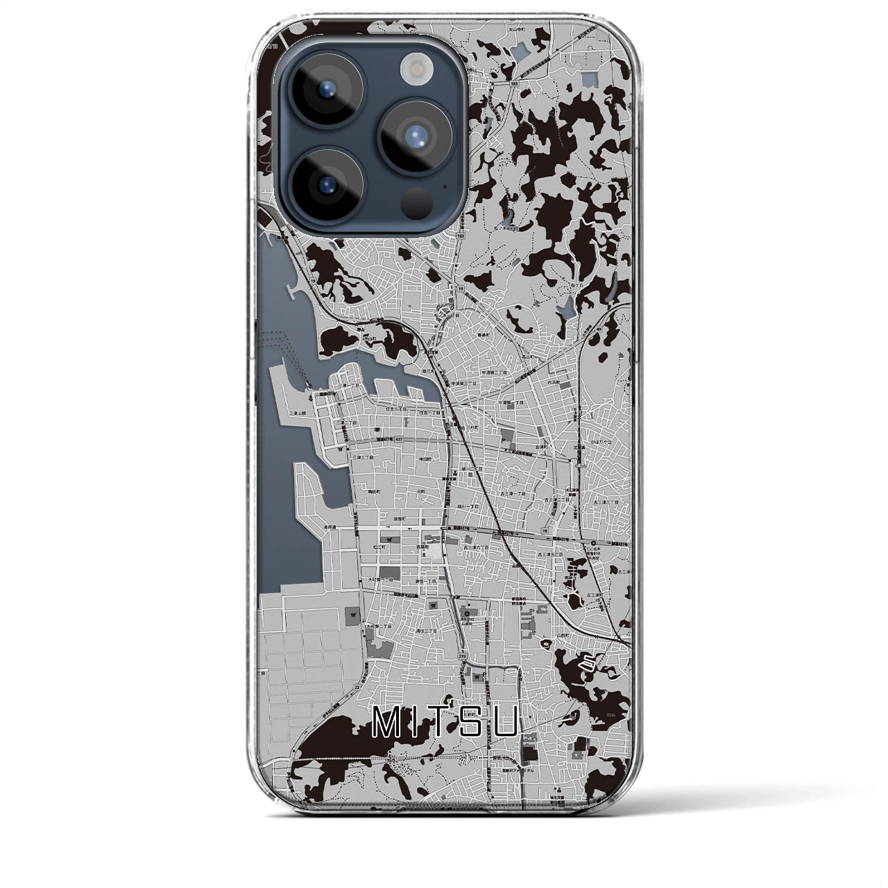 【三津(愛媛県)】地図柄iPhoneケース(クリアタイプ)