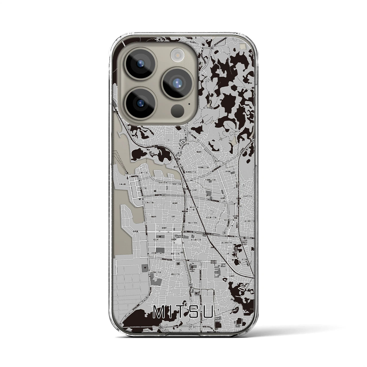 【三津(愛媛県)】地図柄iPhoneケース(クリアタイプ)