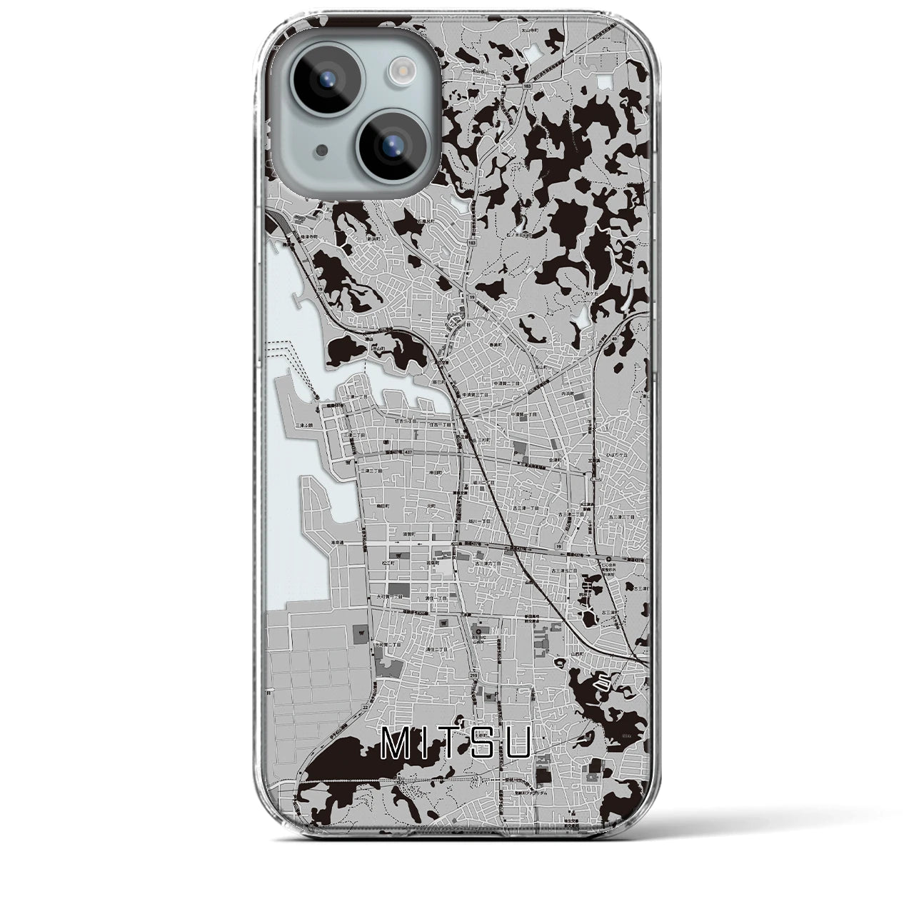 【三津(愛媛県)】地図柄iPhoneケース(クリアタイプ)