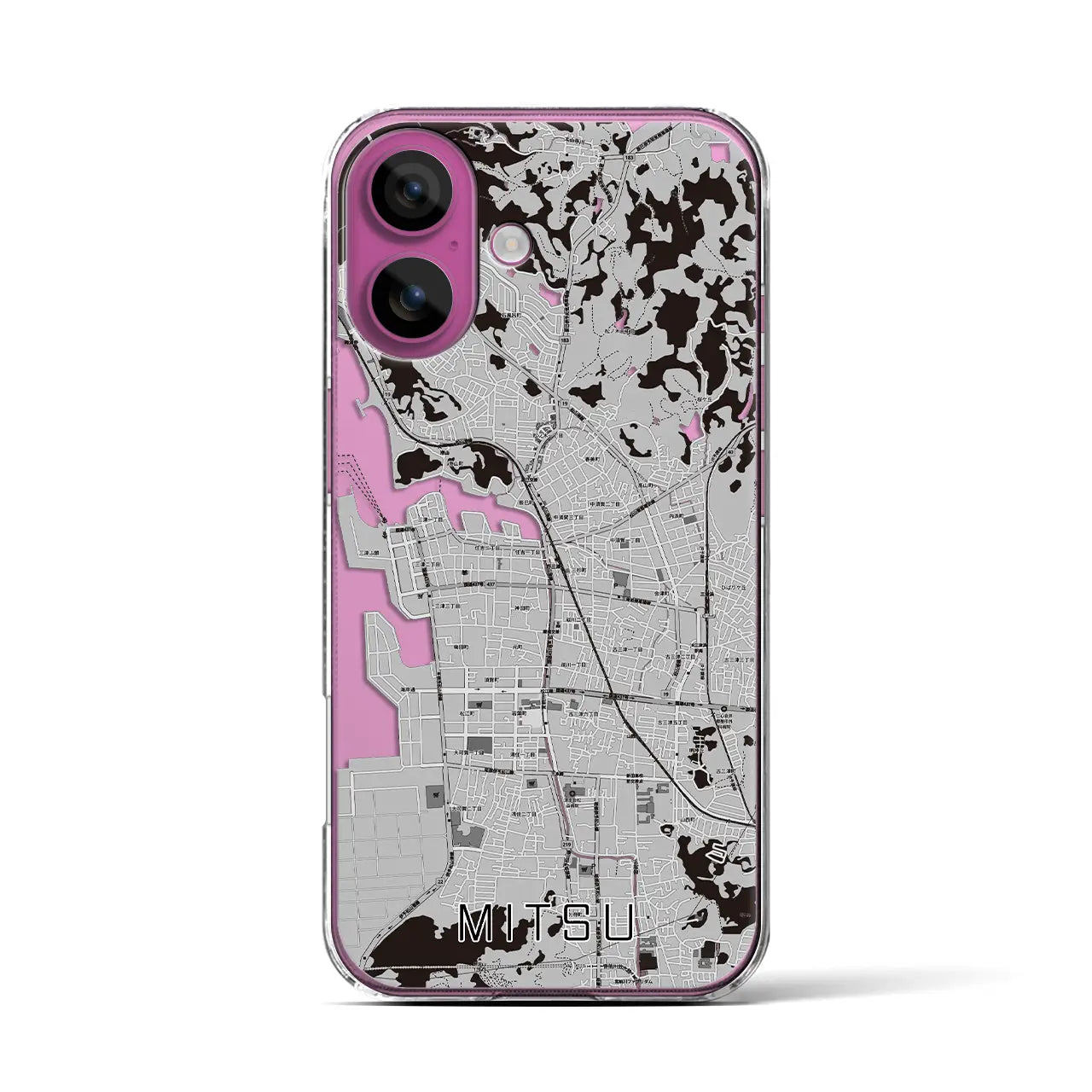 【三津(愛媛県)】地図柄iPhoneケース(クリアタイプ)