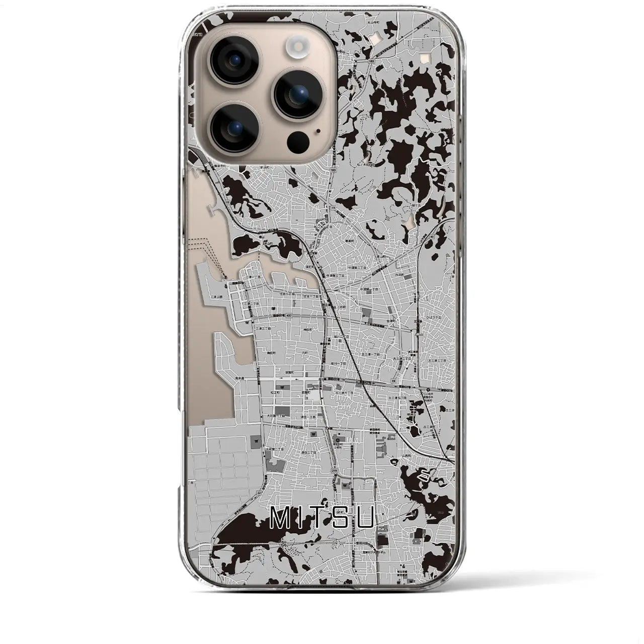 【三津(愛媛県)】地図柄iPhoneケース(クリアタイプ)