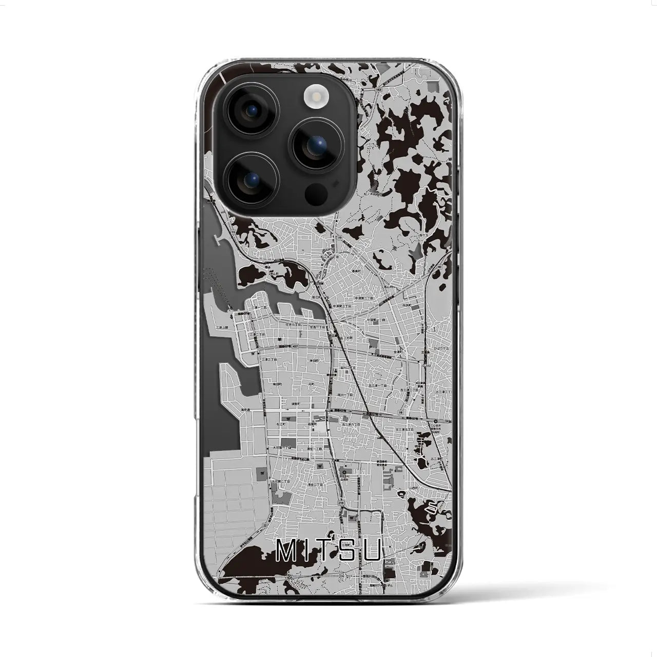 【三津(愛媛県)】地図柄iPhoneケース(クリアタイプ)