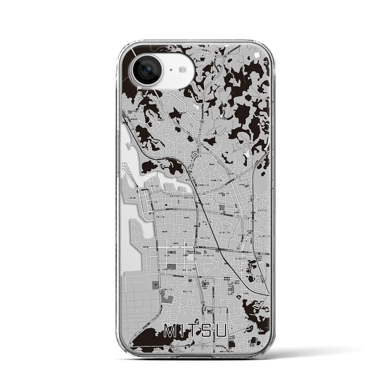 【三津(愛媛県)】地図柄iPhoneケース(クリアタイプ)