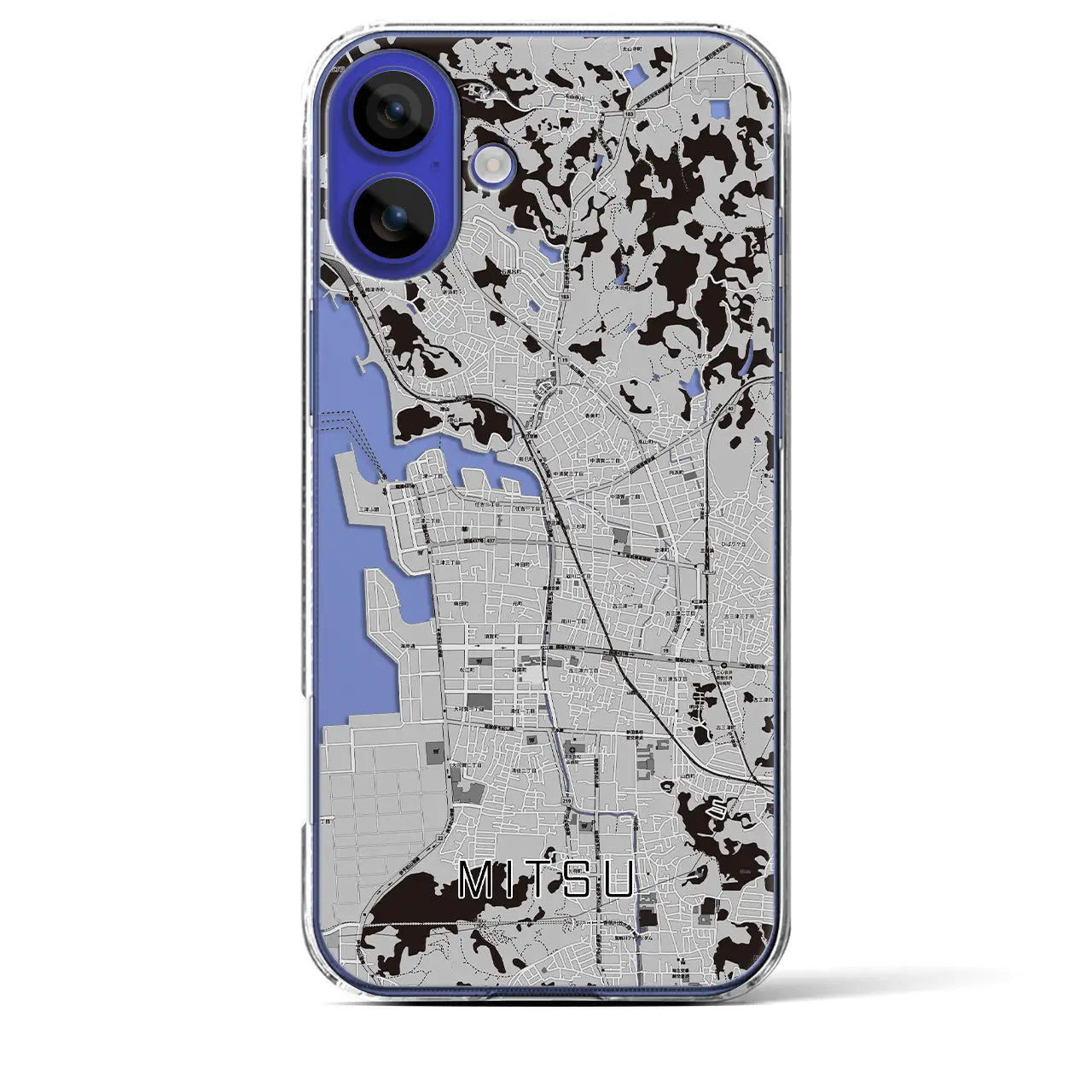 【三津(愛媛県)】地図柄iPhoneケース(クリアタイプ)