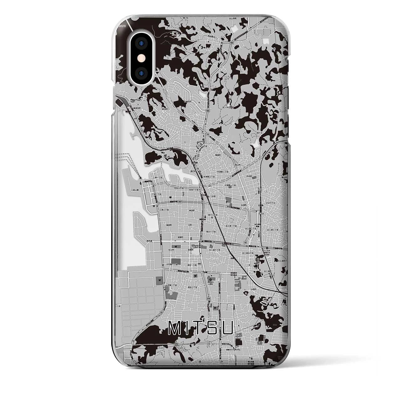 【三津(愛媛県)】地図柄iPhoneケース(クリアタイプ)