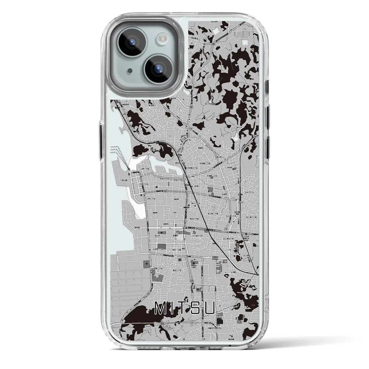 【三津(愛媛県)】地図柄iPhoneケース(MagSafeタイプ)