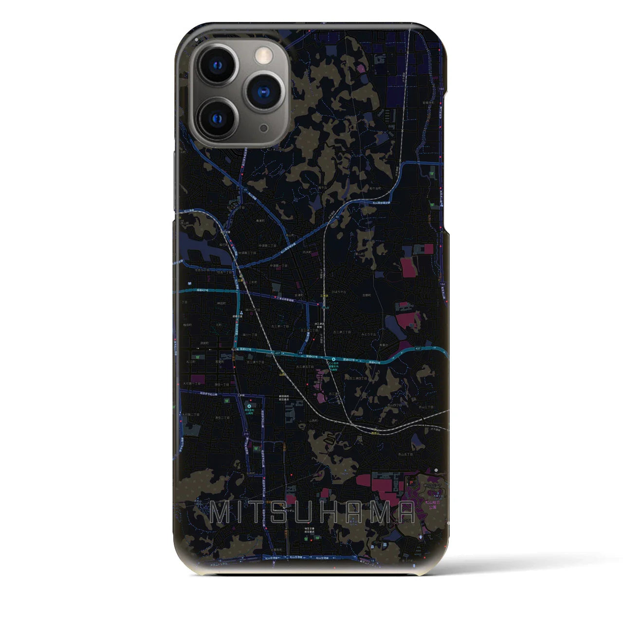 【三津浜(愛媛県)】地図柄iPhoneケース(バックカバータイプ)