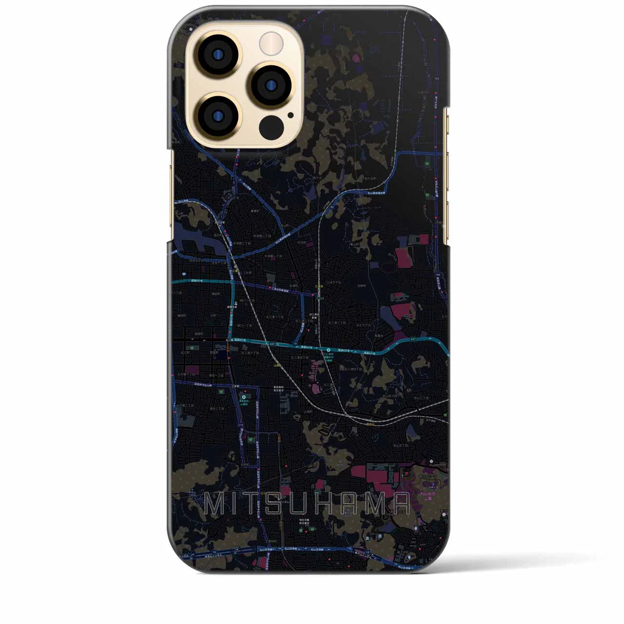 【三津浜(愛媛県)】地図柄iPhoneケース(バックカバータイプ)