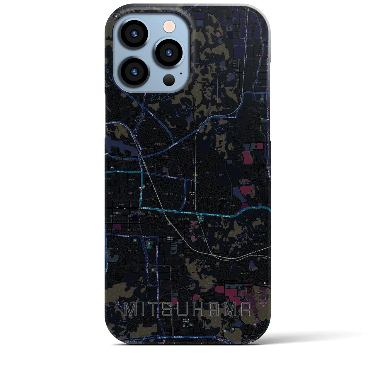 【三津浜(愛媛県)】地図柄iPhoneケース(バックカバータイプ)