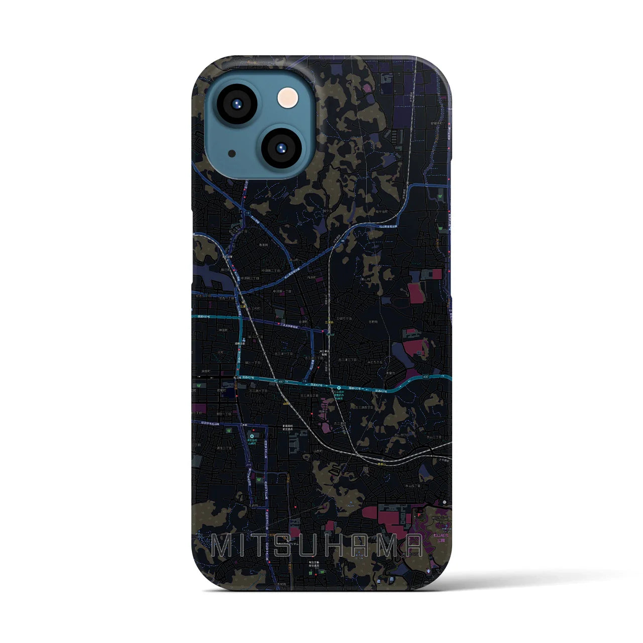 【三津浜(愛媛県)】地図柄iPhoneケース(バックカバータイプ)