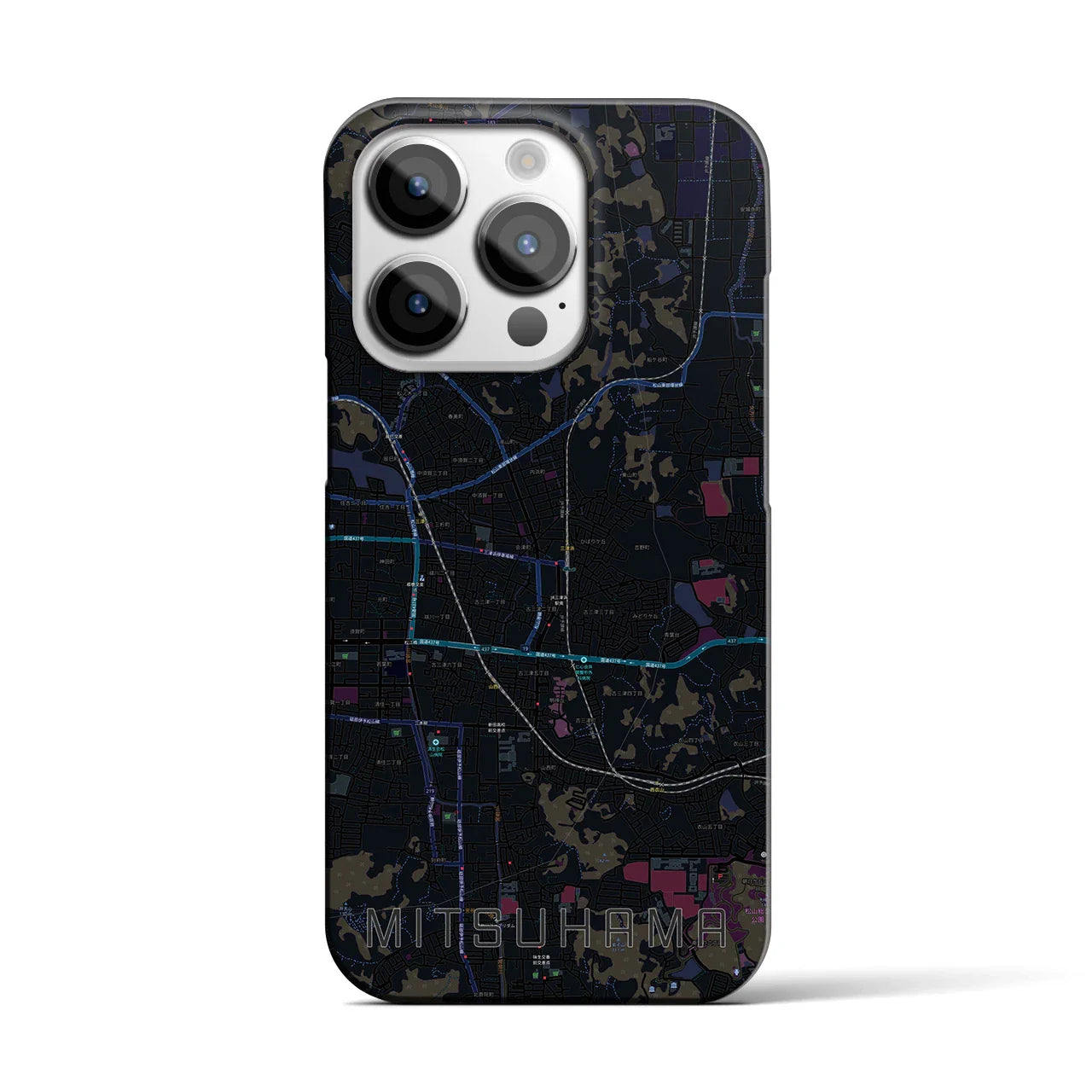 【三津浜(愛媛県)】地図柄iPhoneケース(バックカバータイプ)