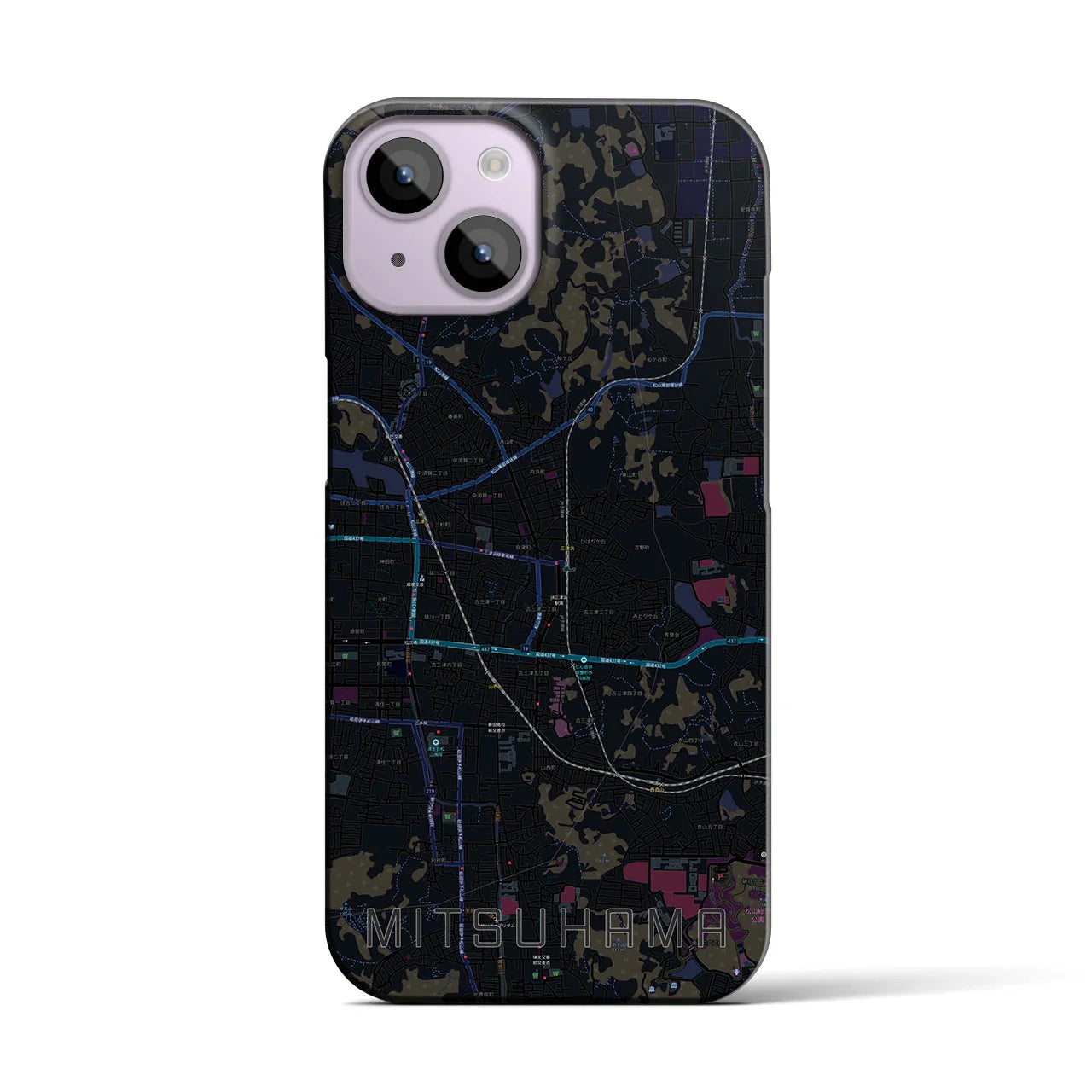 【三津浜(愛媛県)】地図柄iPhoneケース(バックカバータイプ)