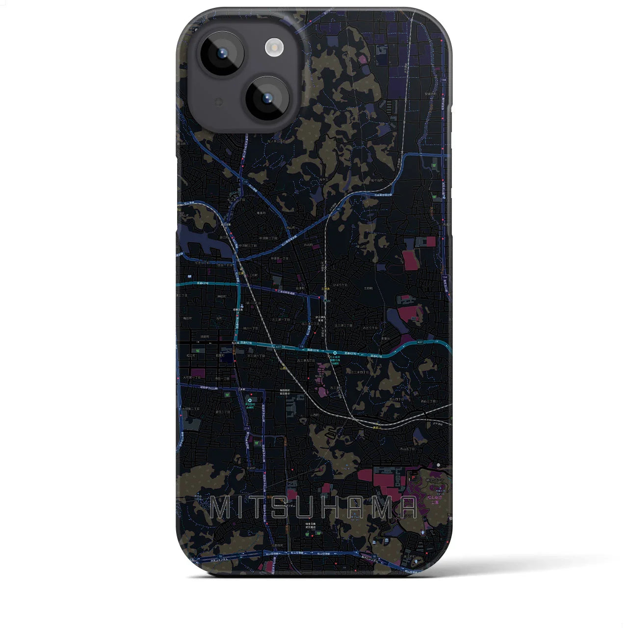 【三津浜(愛媛県)】地図柄iPhoneケース(バックカバータイプ)