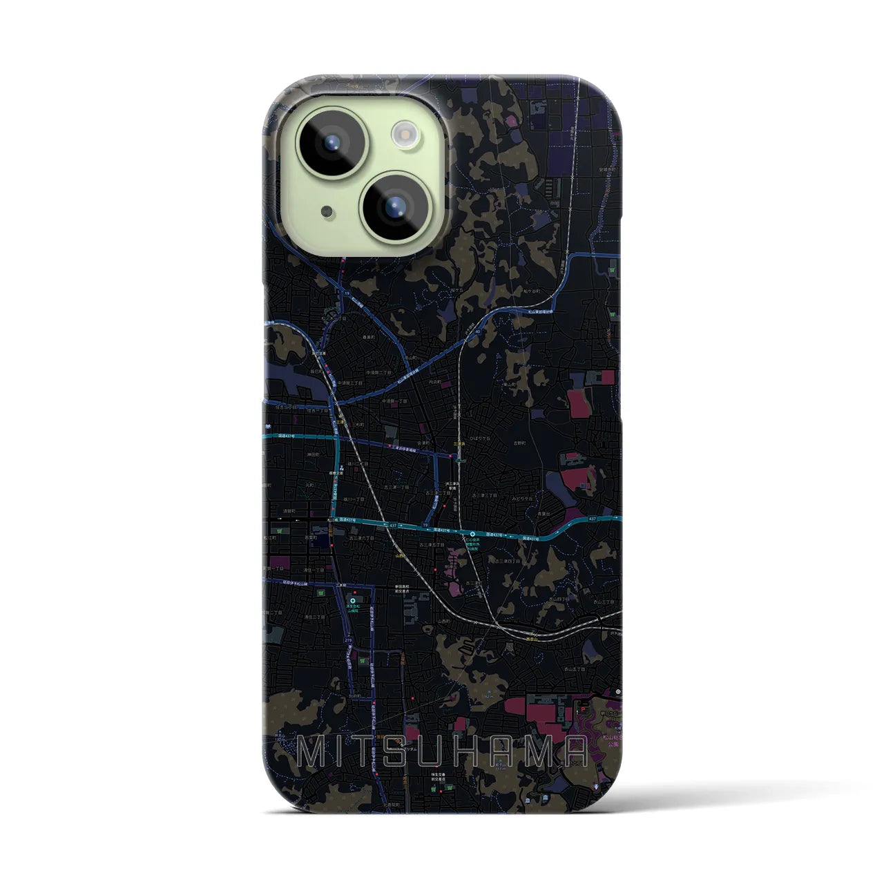 【三津浜(愛媛県)】地図柄iPhoneケース(バックカバータイプ)