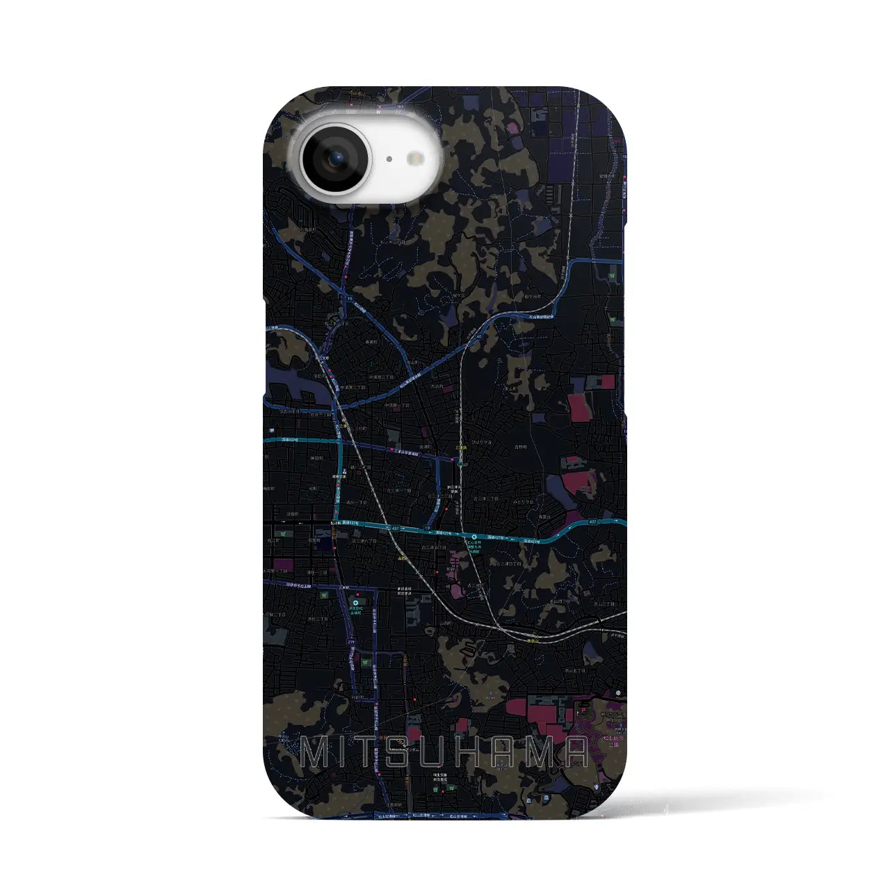 【三津浜(愛媛県)】地図柄iPhoneケース(バックカバータイプ)