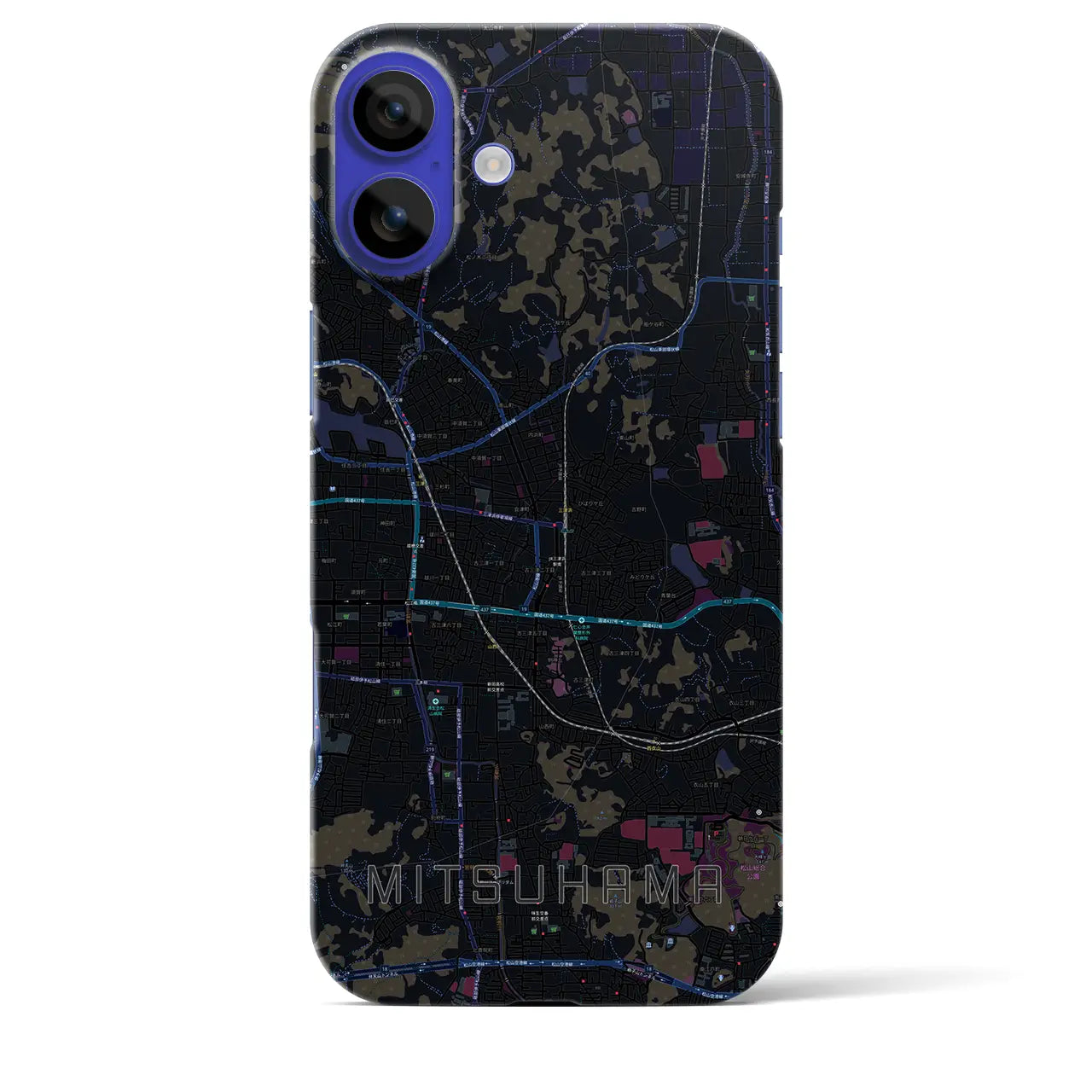 【三津浜(愛媛県)】地図柄iPhoneケース(バックカバータイプ)