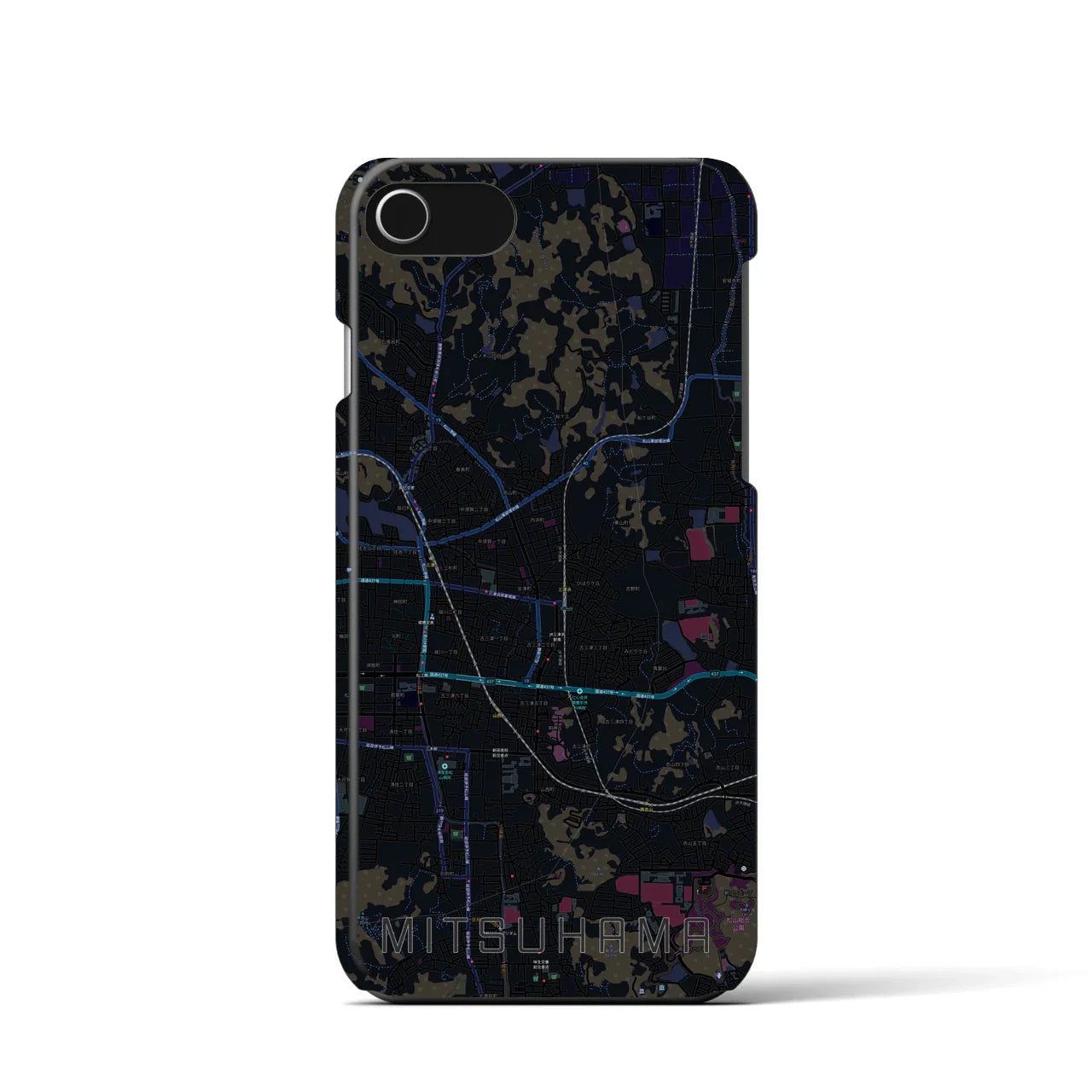 【三津浜(愛媛県)】地図柄iPhoneケース(バックカバータイプ)