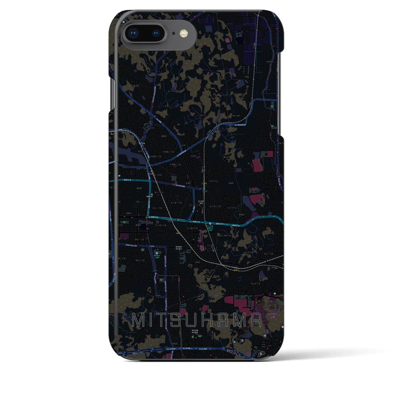 【三津浜(愛媛県)】地図柄iPhoneケース(バックカバータイプ)